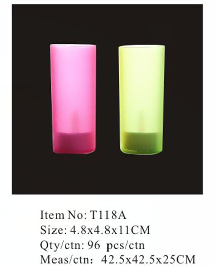 多彩电子蜡烛 供应浪漫电子茶蜡 塑料磨砂蜡烛杯